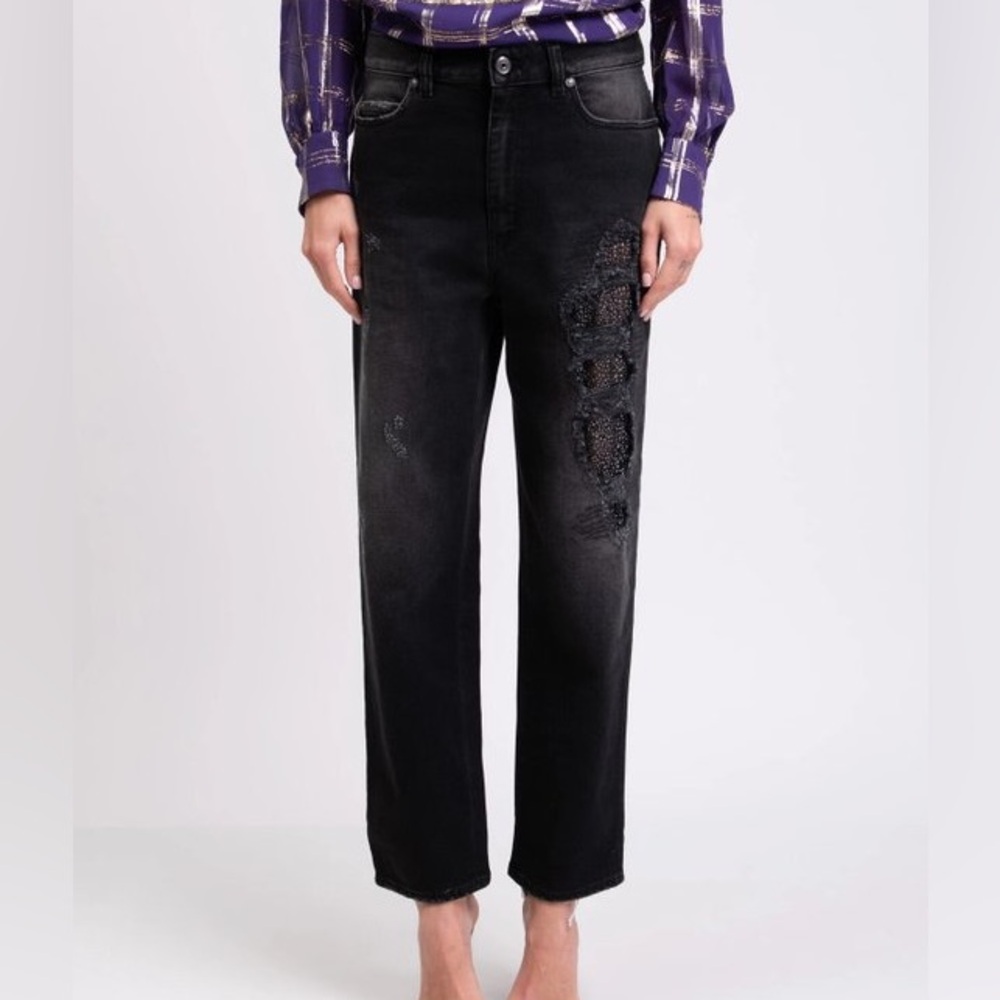 Just Cavalli Black Distressed Jeans